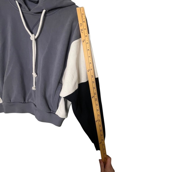 Abercrombie Fitch Colorblock Hoodie Cropped Sweatshirt Women S Streetwear Cozy - Picture 8 of 12
